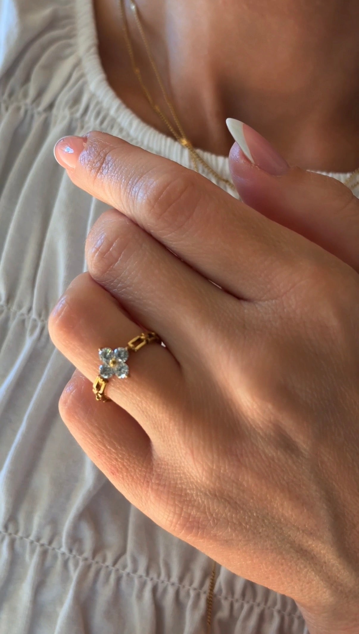 FLORA – Cubic Zirconia Ring, 18K Gold-Plated