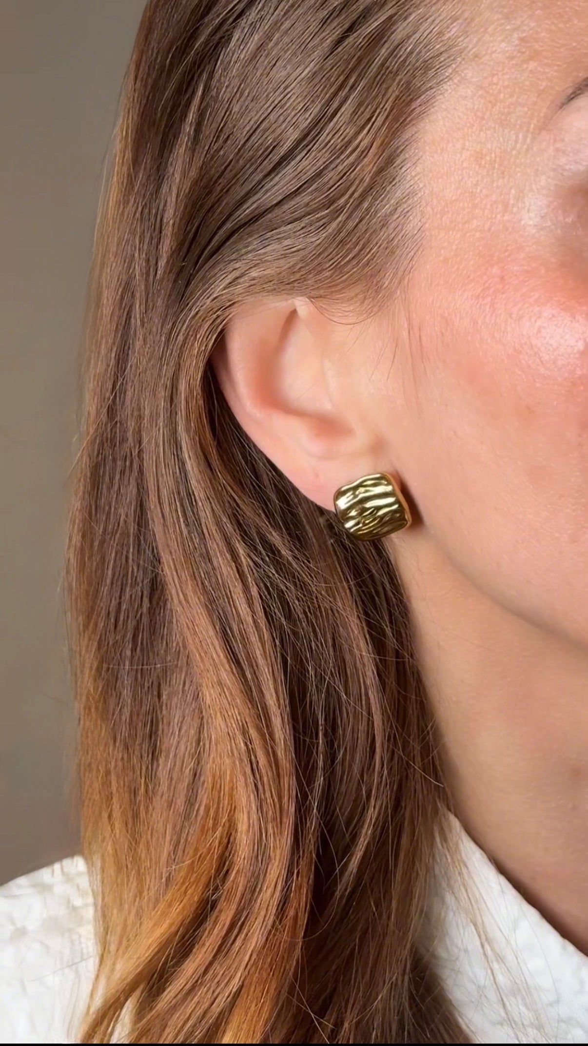 Layered C-Hoop Earrings , 18K Gold Plated Stainless Steel