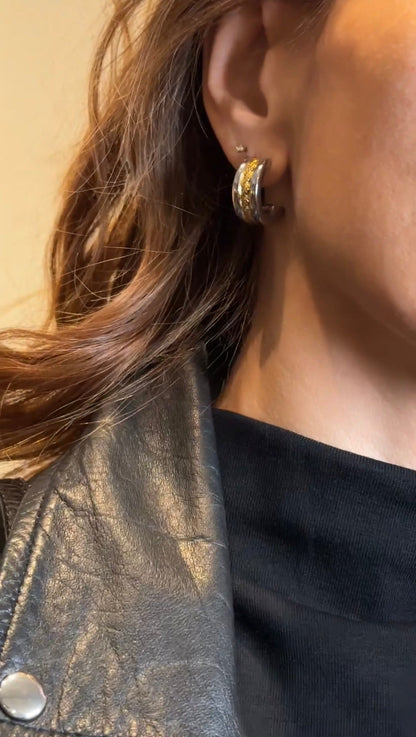 Bicolor Twist Hoops