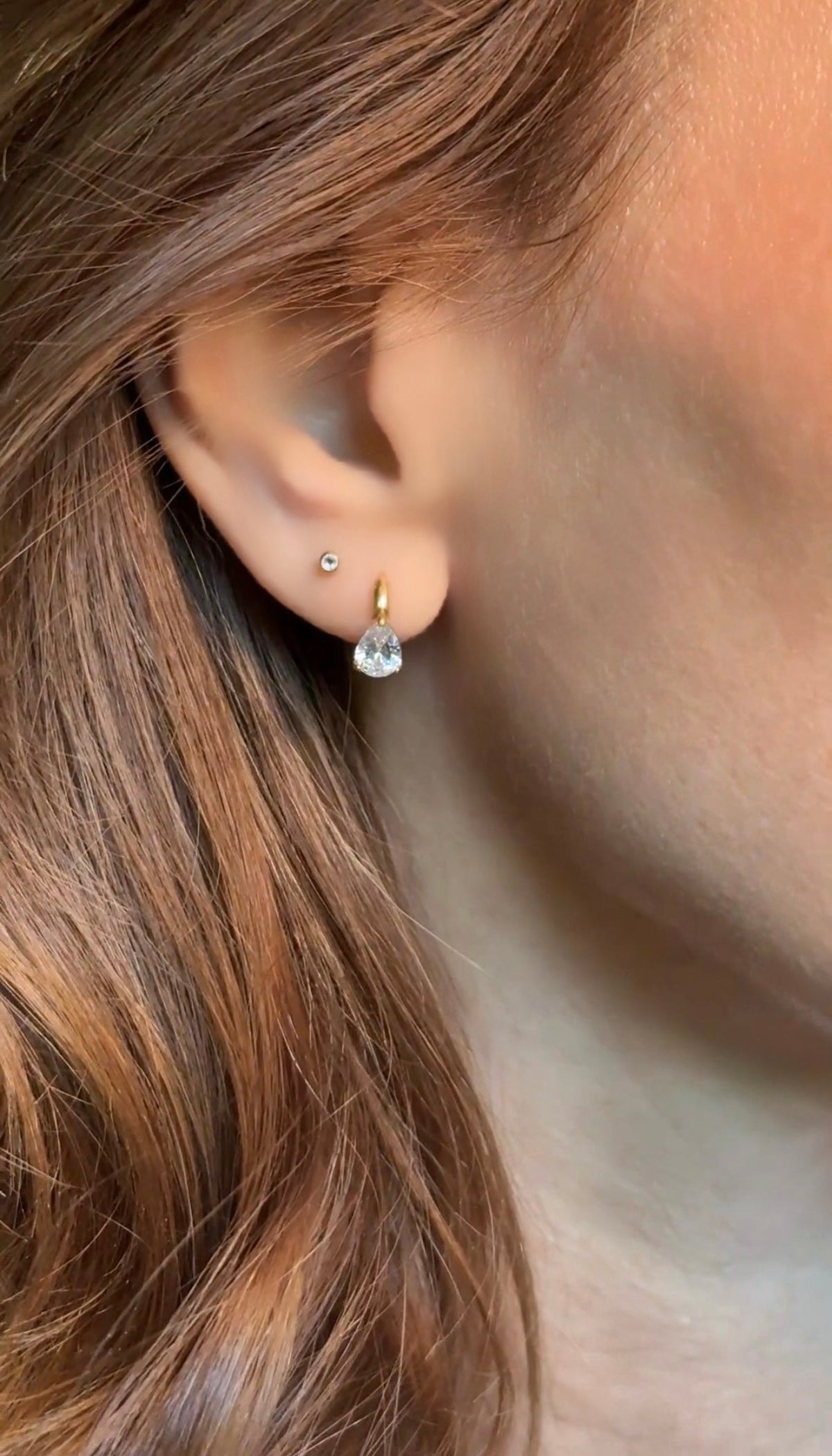 Crystal Drop Hoops