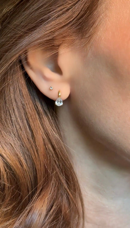 Crystal Drop Hoops