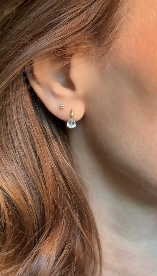 Crystal Drop Hoops
