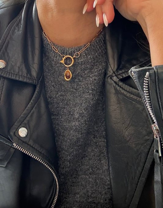 Tiger Eye Oval Charm