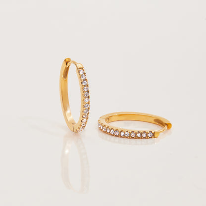 CLARISSA – Zirkonia Hoop Earrings, Gold Plated