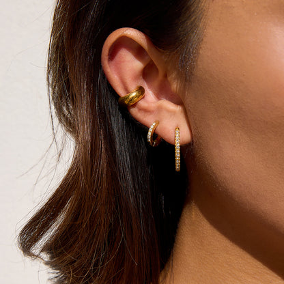 CLARISSA – Zirkonia Hoop Earrings, Gold Plated