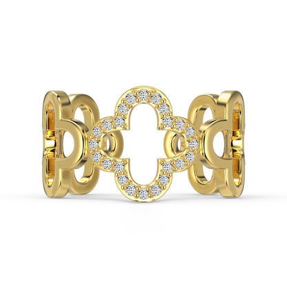 ELI – Adjustable Flower Ring, Gold-Plated Sterling Silver