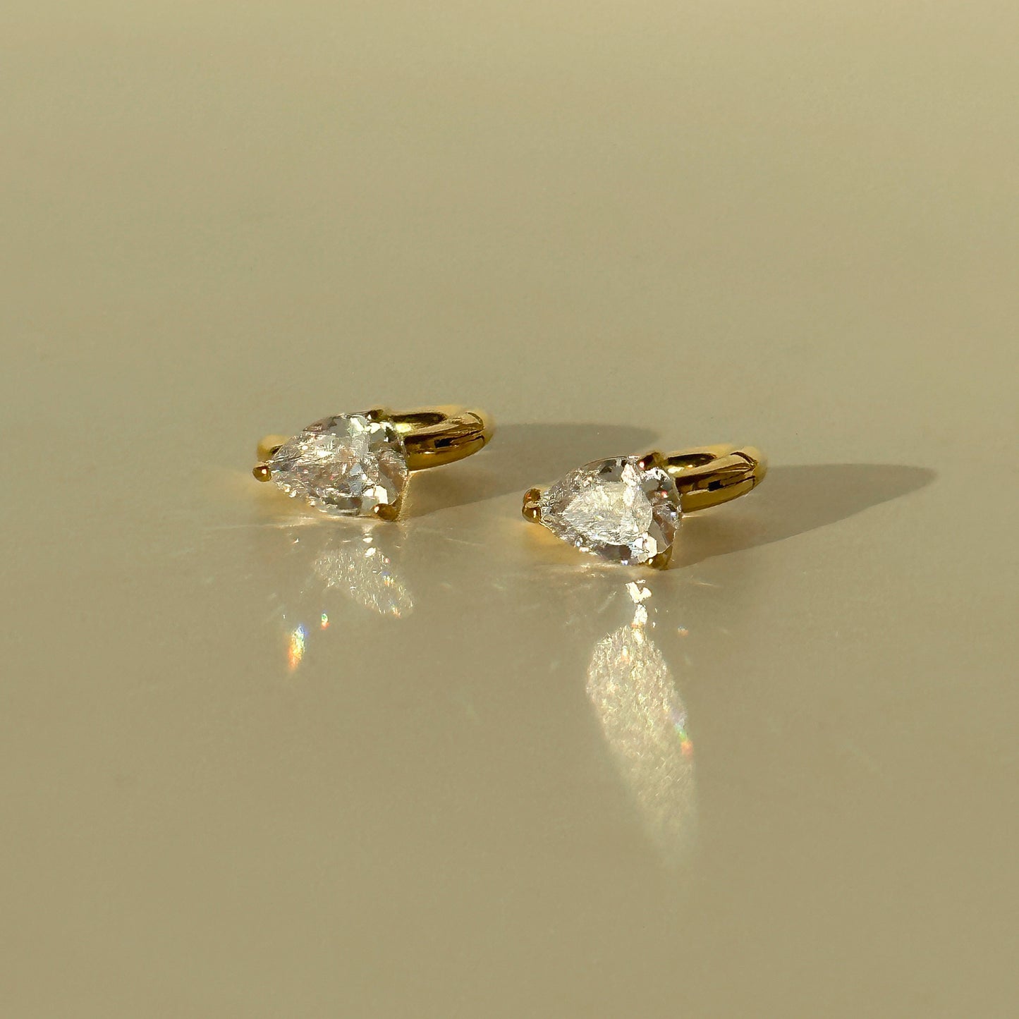 HANNI - Teardrop Zirconia Hoop Earrings