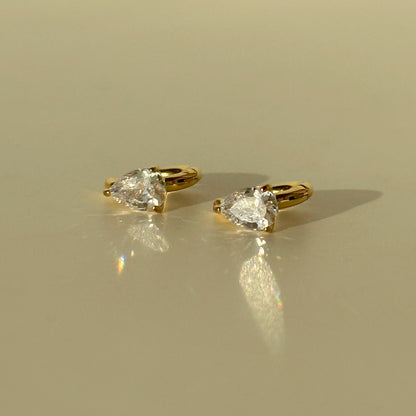 HANNI - Teardrop Zirconia Hoop Earrings