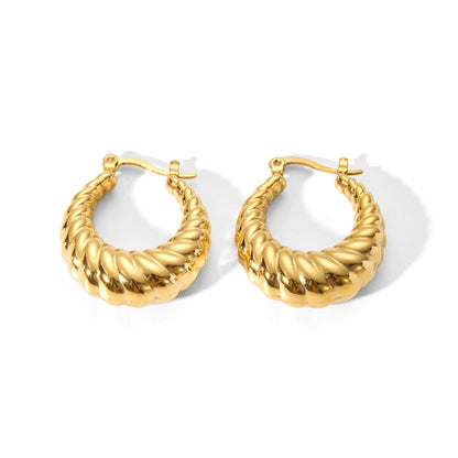 CARRIE – Chunky Rope Hoop Earrings, Gold Plated