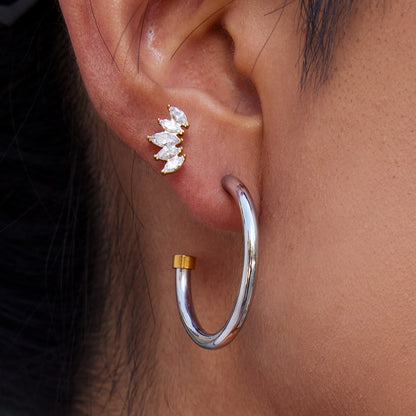 Boucles d'oreilles créoles BICOLORE