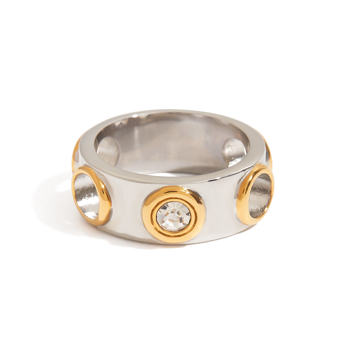 ELENA – Cubic Zirconia Ring, Gold-Plated