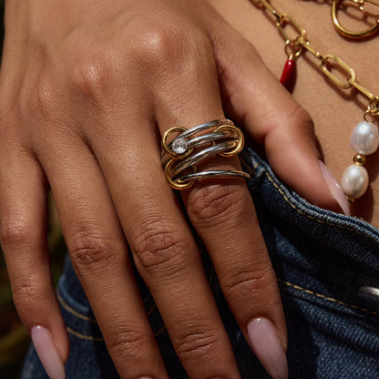 ZOE – Chain Design Ring, Gold-Plated