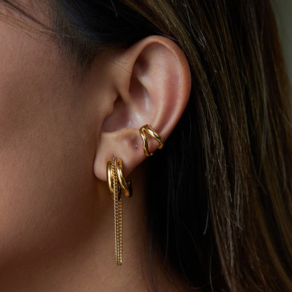 VIOLA – Chain Hoop Earrings, Gold Plated