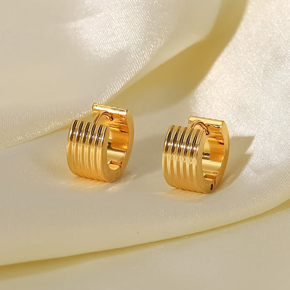 JIL – Mini Groove Hoop Earrings, Gold Plated