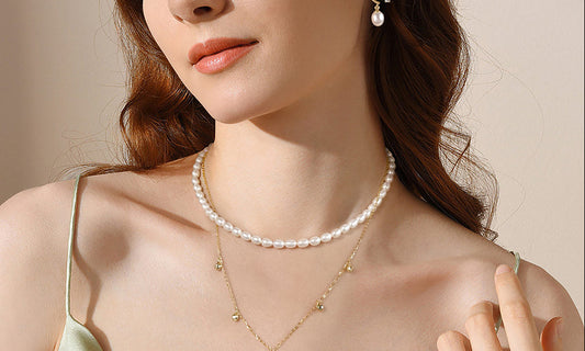 EVA – Pearl Necklace, Gold Plated