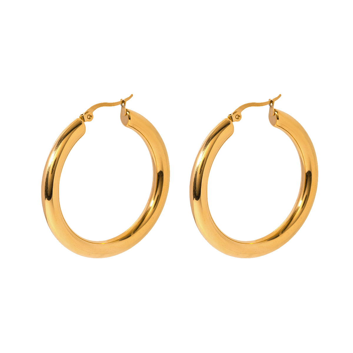 DONNA – Classic Hoop Earrings, Gold Plated
