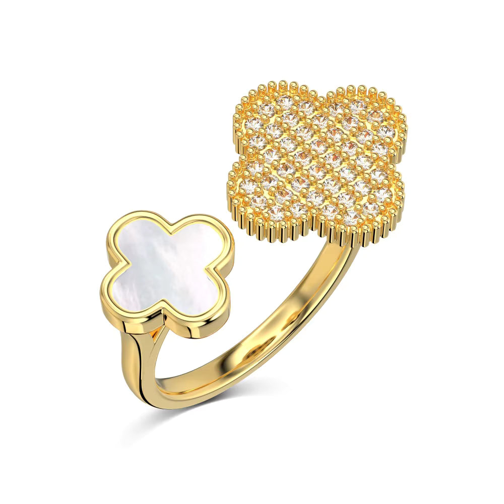 CLOVA – Adjustable Gold-Plated Sterling Silver Ring