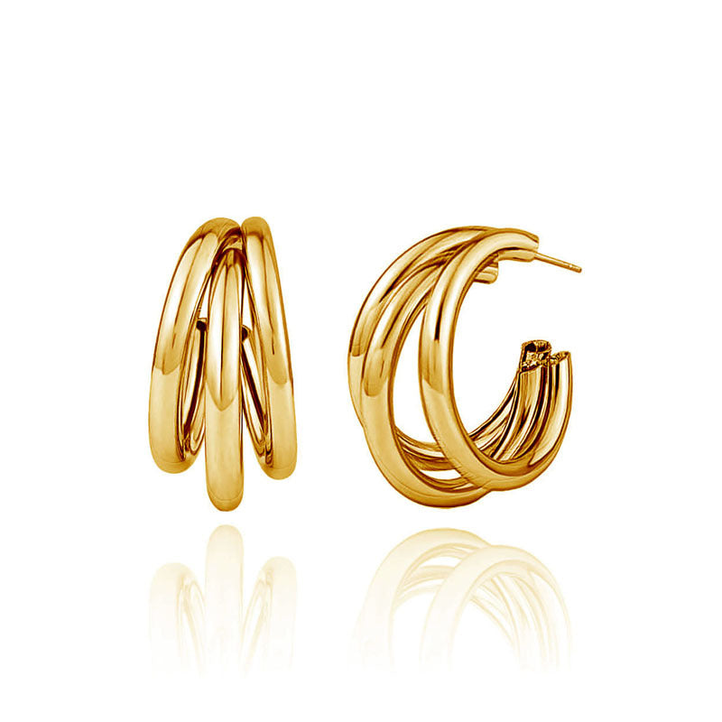 ELFI – Layered Hoop Earrings, Gold Plated