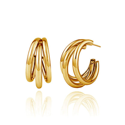 ELFI – Layered Hoop Earrings, Gold Plated