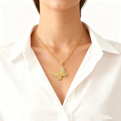 LOTTI – Butterfly Pendant Necklace, Gold Plated