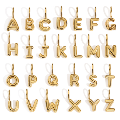 Puffy Initial Charm