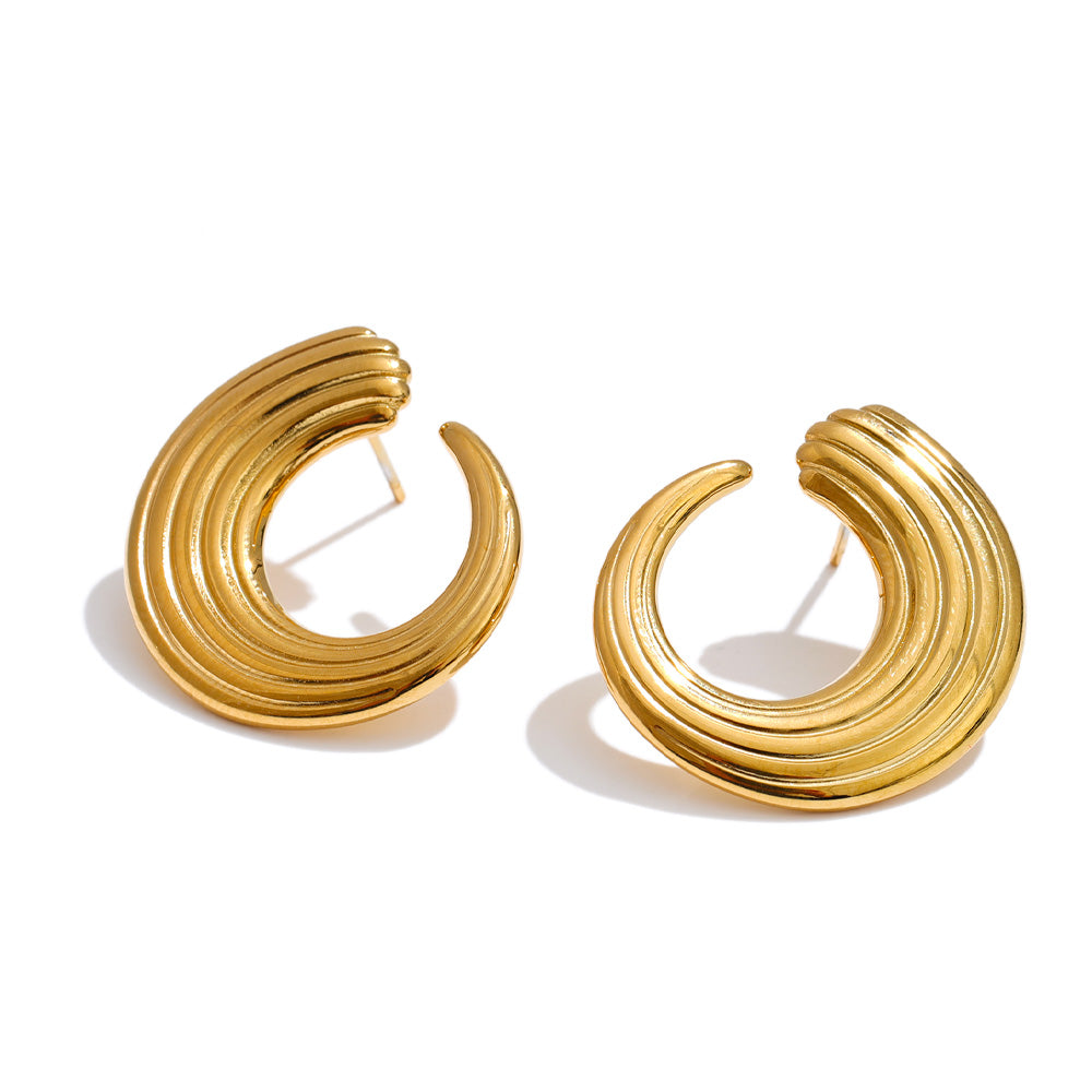NELE – Half Stud Earrings, Gold Plated