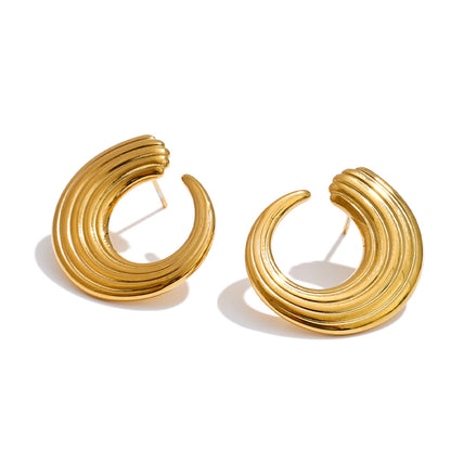 NELE – Half Stud Earrings, Gold Plated