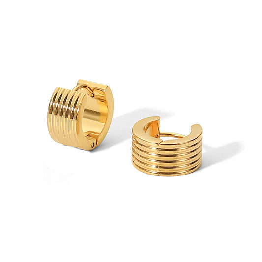 JIL – Mini Groove Hoop Earrings, Gold Plated