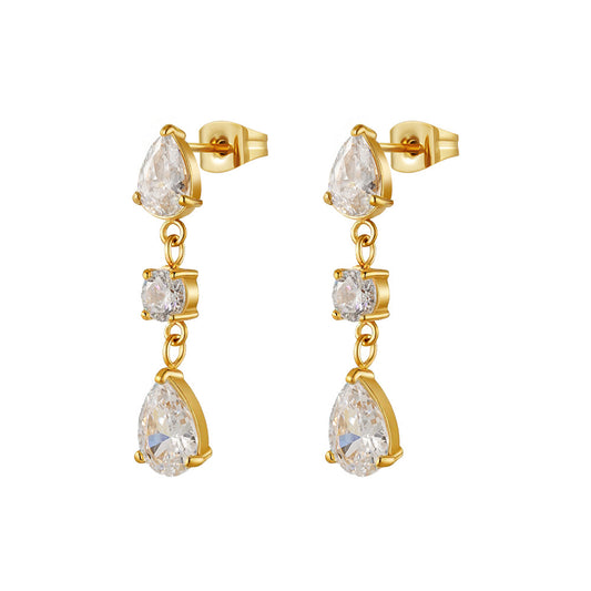 FRANKA - Teardrop Zirconia Drop Earrings