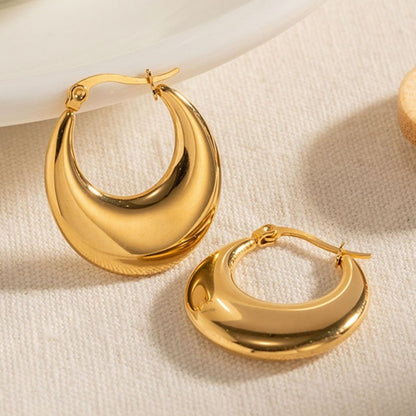 SUN – Chunky Hoop Earrings, Gold Plated