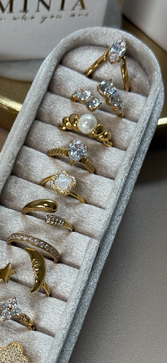 AVA – Cubic Zirconia Ring, 18K Gold-Plated
