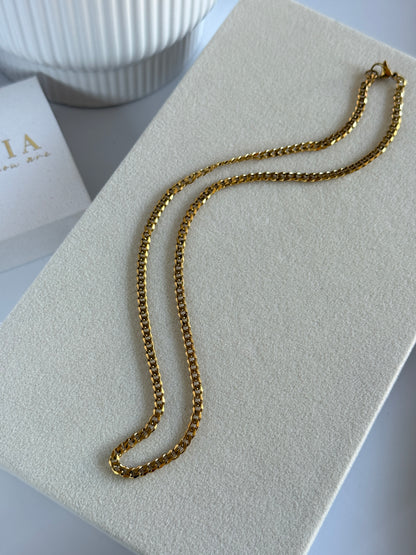 Classic Cuban Chain Necklace, 18K Gold Plated Stainless Steel · 3mm