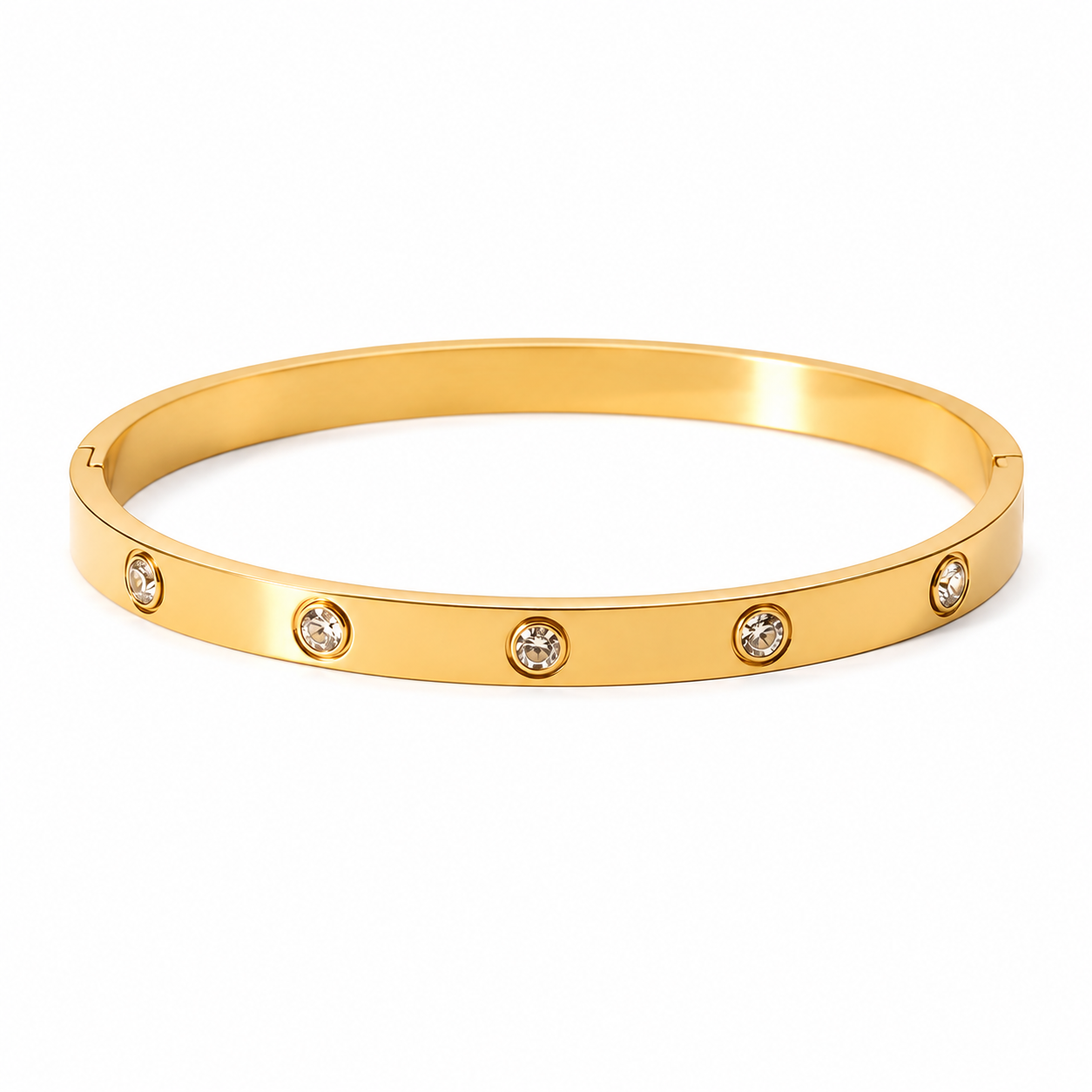 Classic Gold Bangle mit Zirkonia
