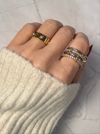 ROMY – Cubic Zirconia Band Ring – Gold-Plated