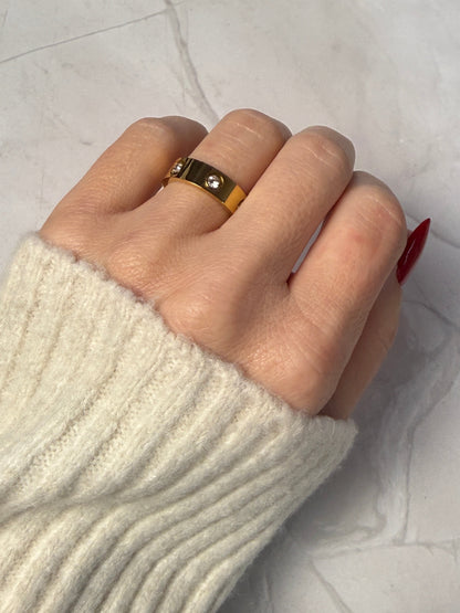 ROMY – Cubic Zirconia Band Ring – Gold-Plated