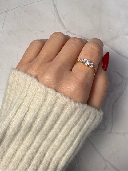 ISABEL – Cubic Zirconia Ring, Gold-Plated