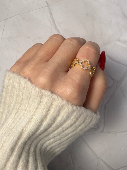 ELI – Adjustable Flower Ring, Gold-Plated Sterling Silver