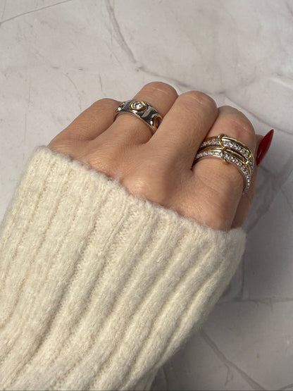 ELENA – Cubic Zirconia Ring, Gold-Plated