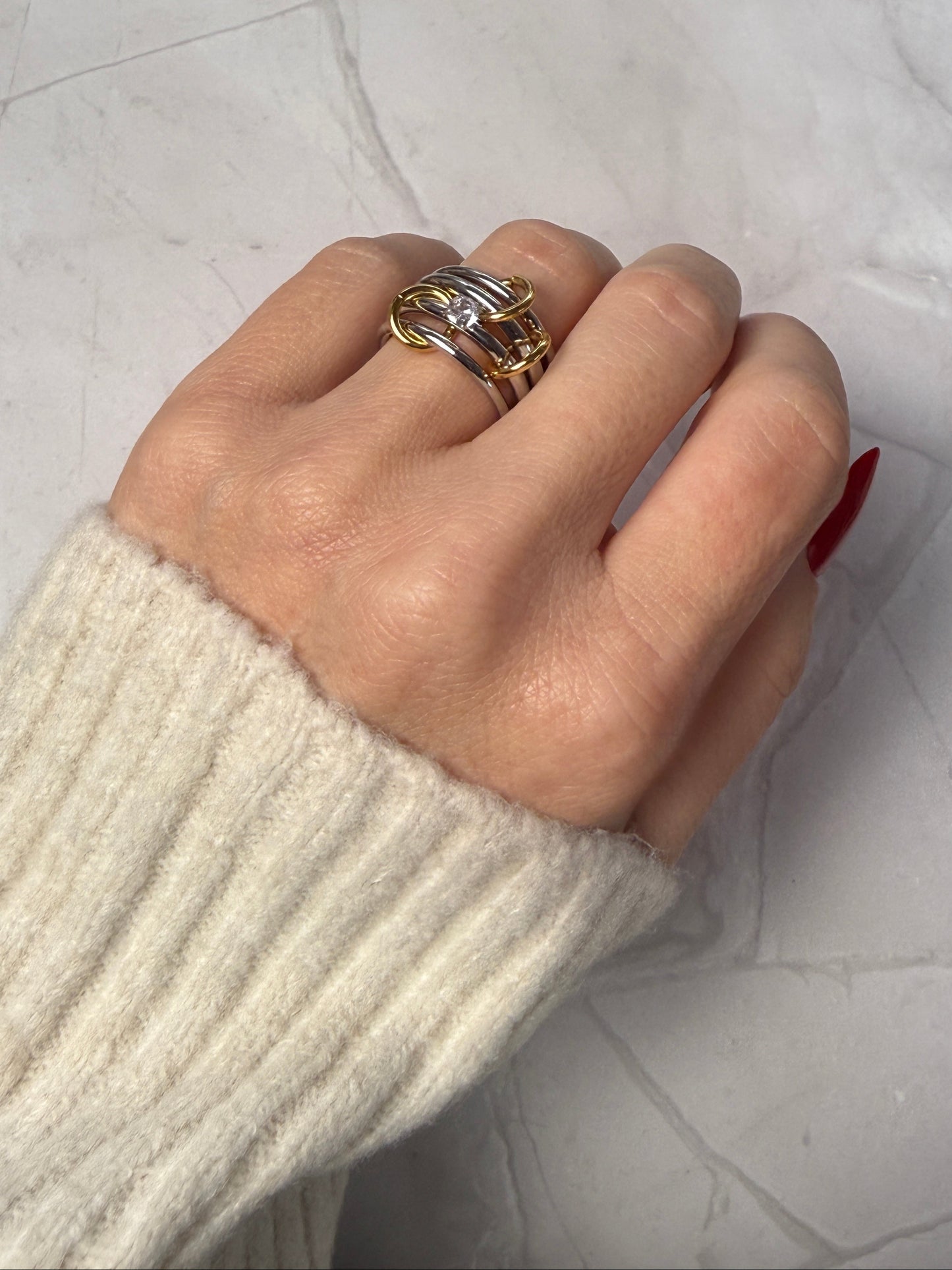 ZOE – Chain Design Ring, Gold-Plated