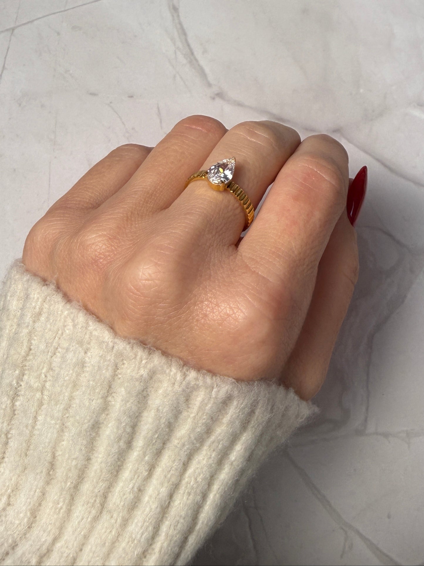 LINA – Adjustable Ring, Gold Plated