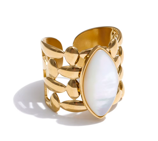 White Shell Ring, Verstellbar